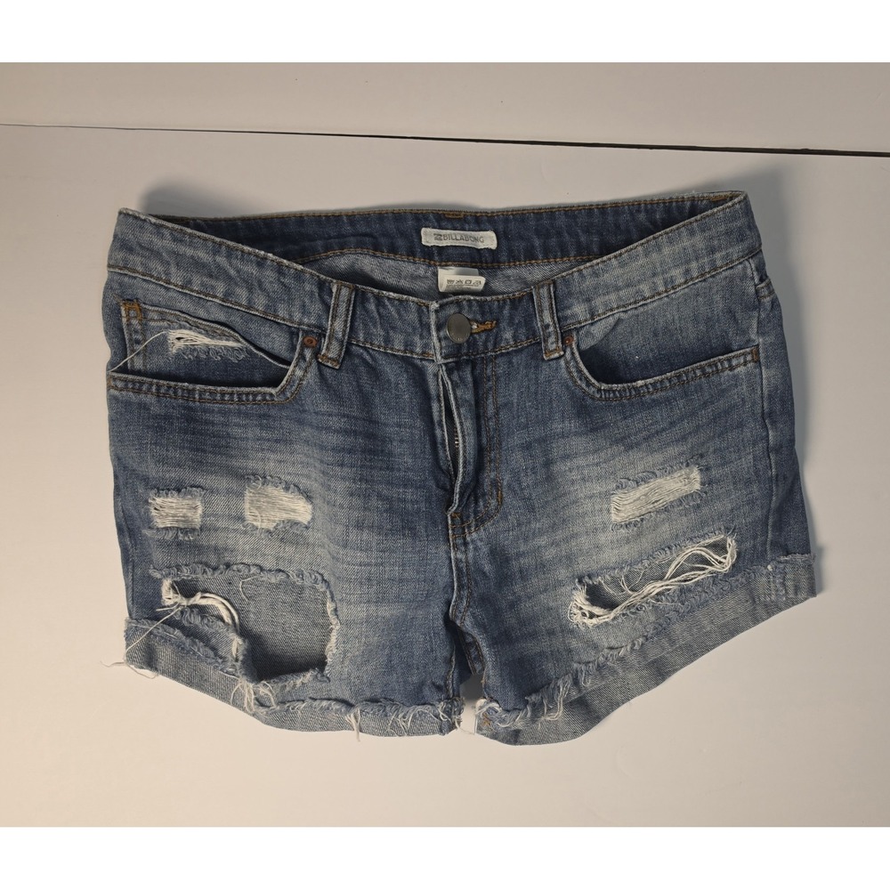 Billabong Distressed Cut Off Denim Jean Shorts Memory Coast Rider Size 26